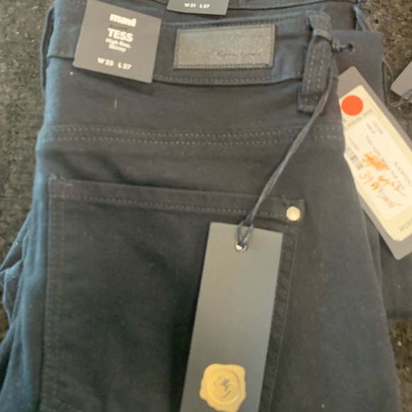 Mavi Tess Jeans, black w piercing loops & step hem - Picture 4 of 7